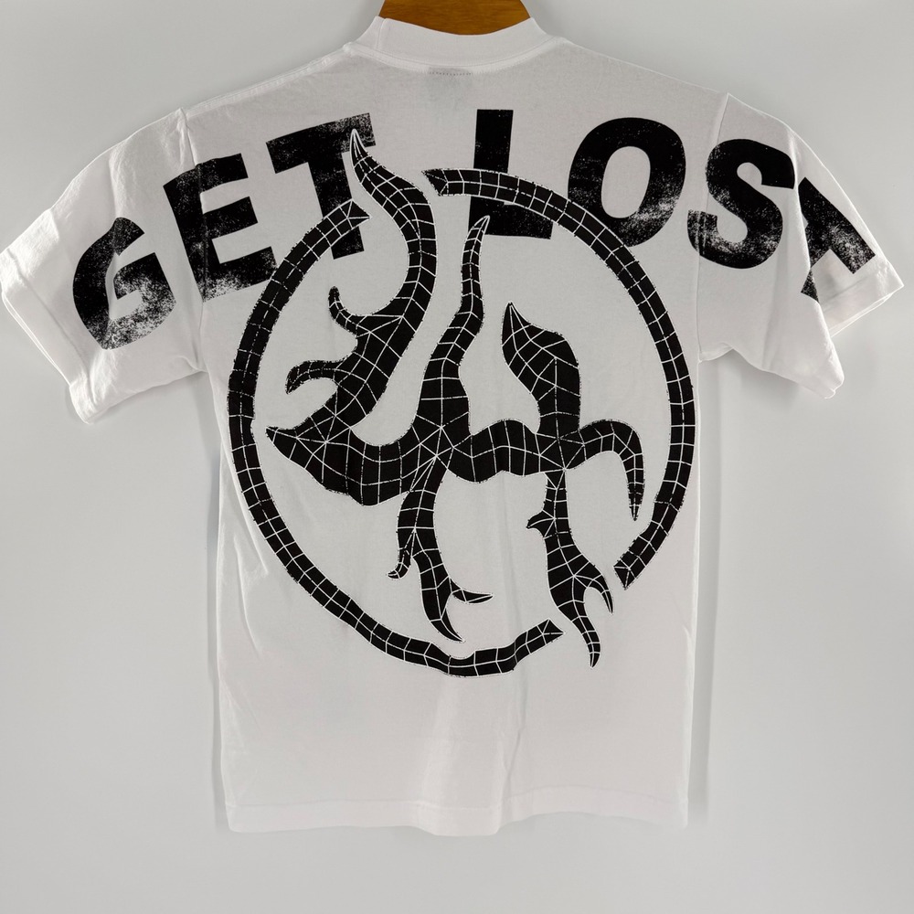 Lost Hills Mens Graphic T-Shirt White XL Made in USA Streetwear Cyber Y2K Tee